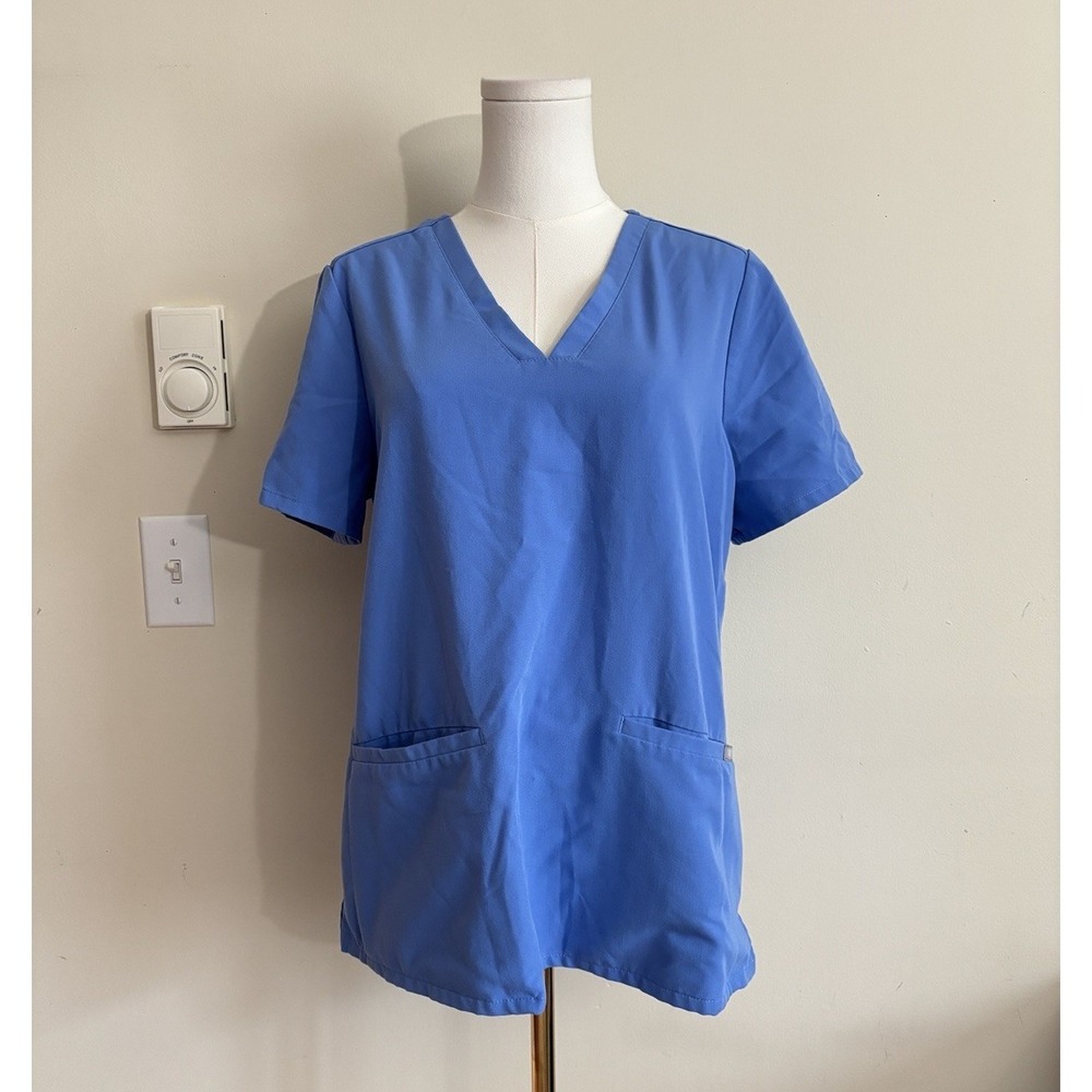 FIGS Casma Scrub Top Womens Medium Blue PO1366